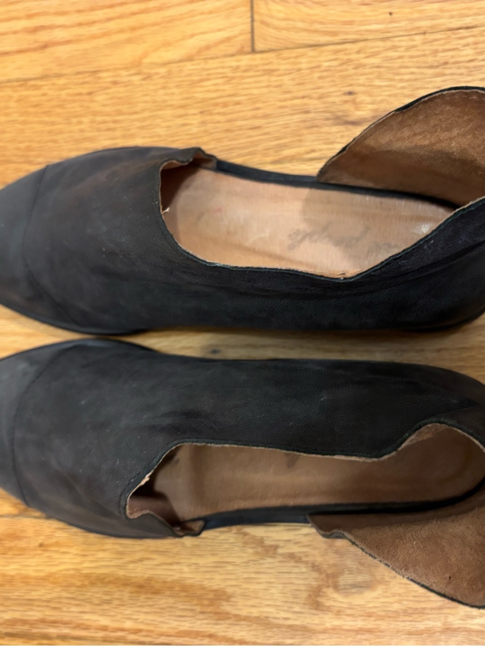 Free People Black Pointed Cutout Ankle Flats - Picture 2 of 5
